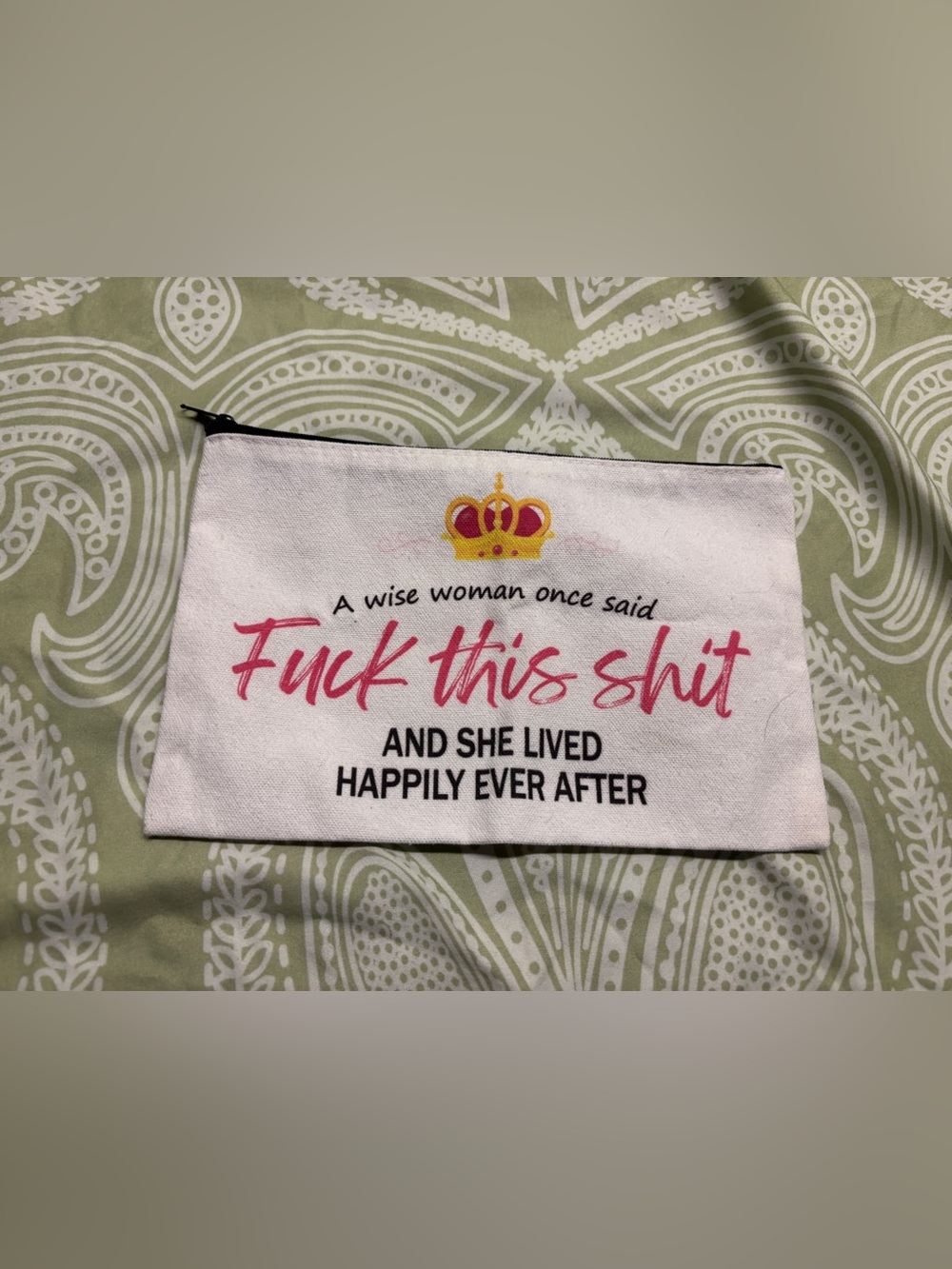 ✴️White Canvas Statement Cosmetic Pouch